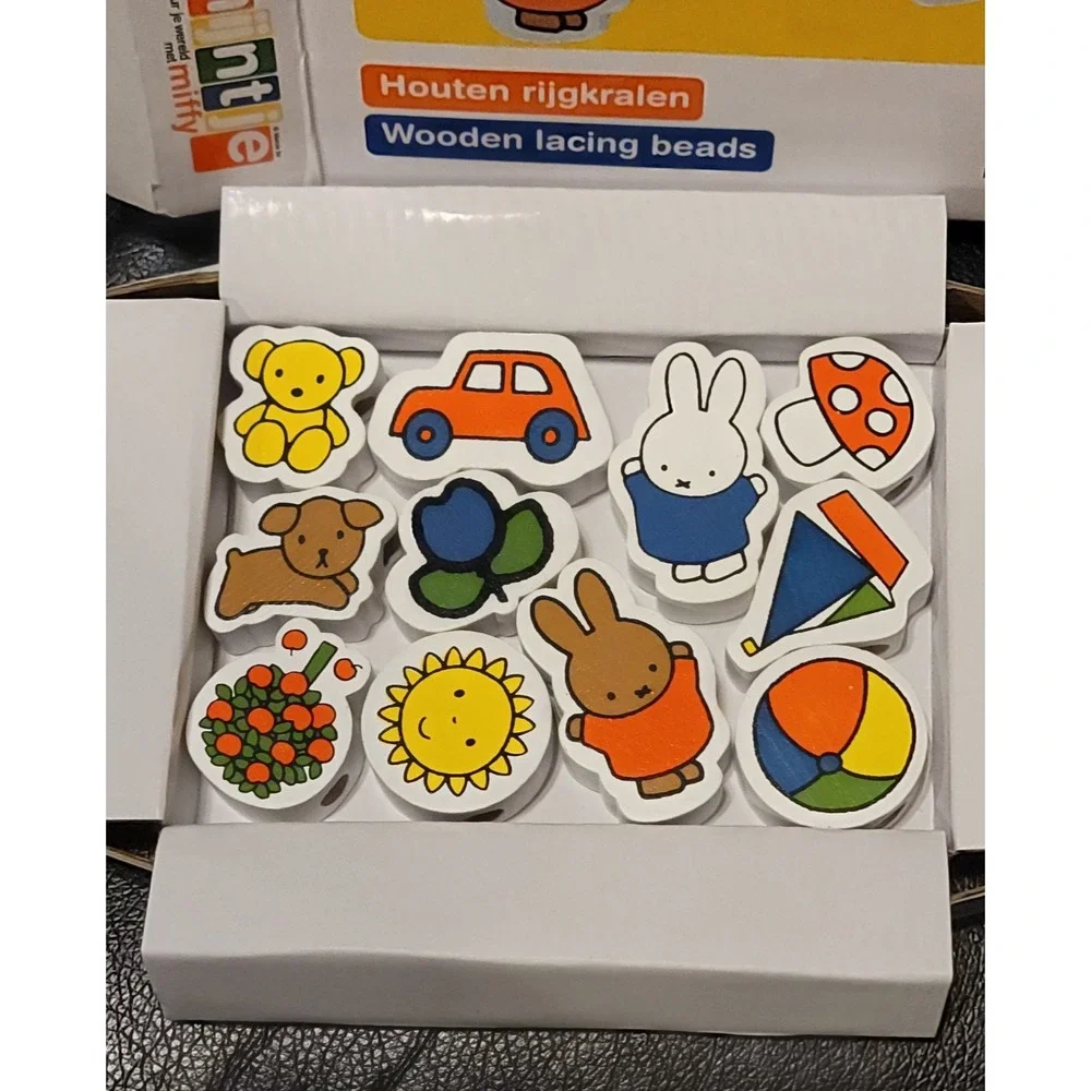 NEW Nijntje MIFFY Wooden Lacing Beads for Toddlers Bambolino Toys Netherlands